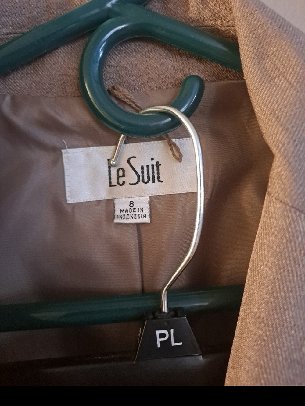 Le Suit Tan Women's Two-Piece Blazer Set - Picture 3 of 6
